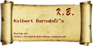 Kolbert Barnabás névjegykártya