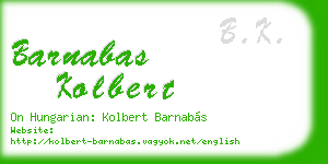 barnabas kolbert business card